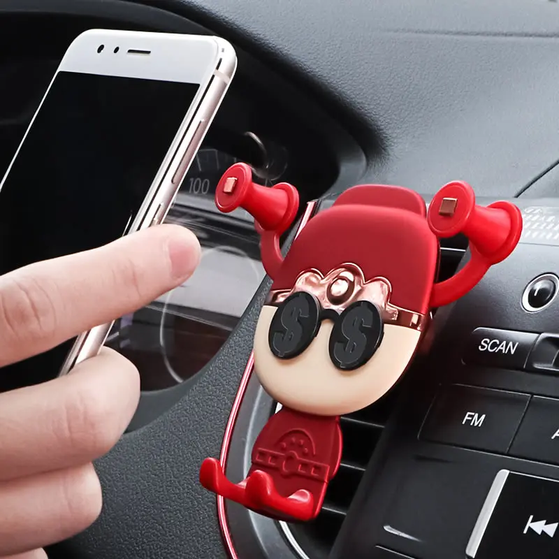 

Car mobile phone holder, car air outlet, creative fortune god, car gravity navigation mobile phone holder