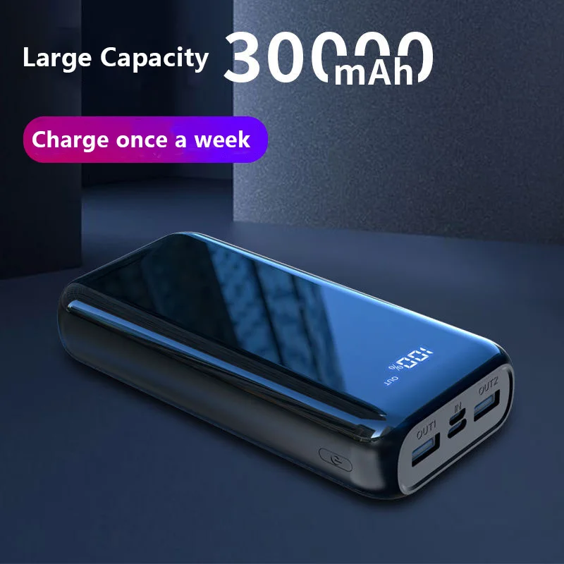 Портативное зарядное устройство 30000 мА портативное Внешнее для мобильного