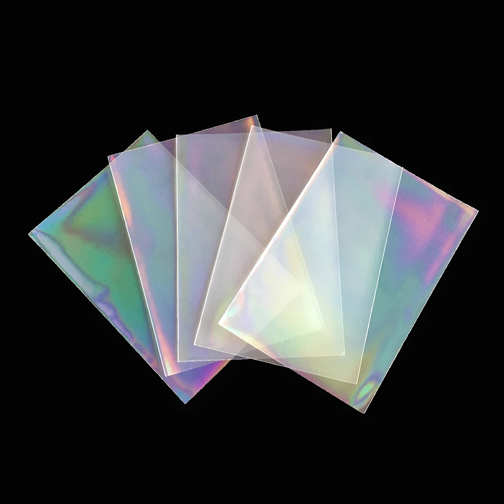AEGIS-Fundas protectoras holográficas para cartas, papel de aluminio láser arcoíris, 65x90mm, para Mtg, Pokemon, Tarot, 200 unidades