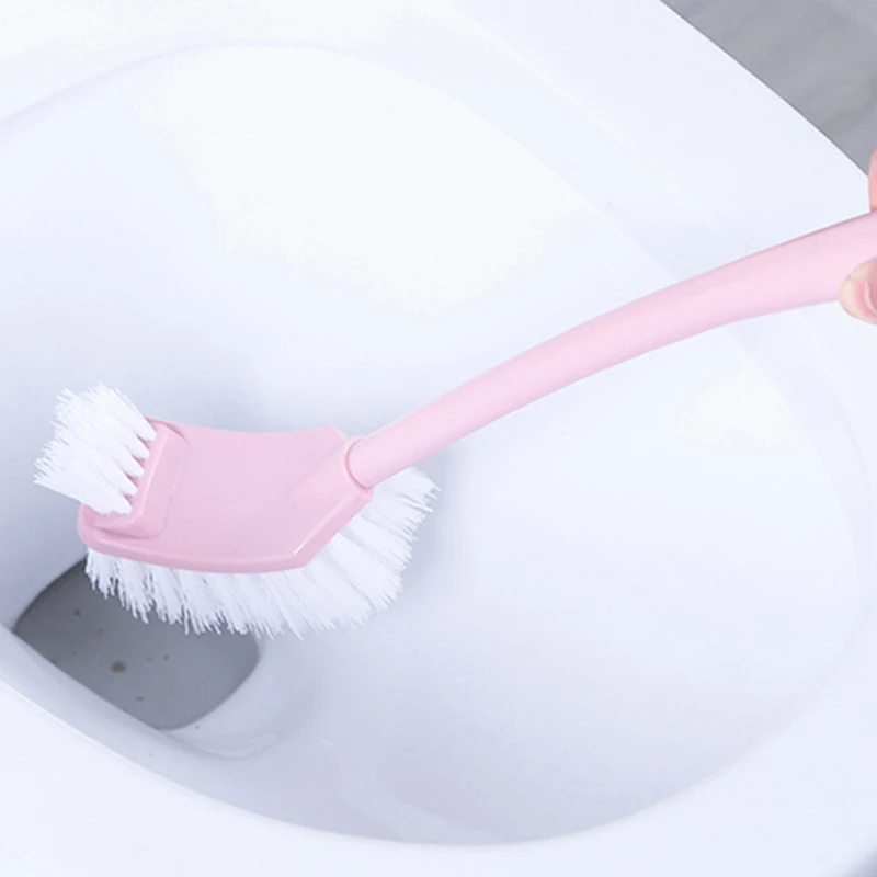 

1pc Double-sided Toilet Brush Long Handle Toilet Cleaning with Brush Holder Bathroom