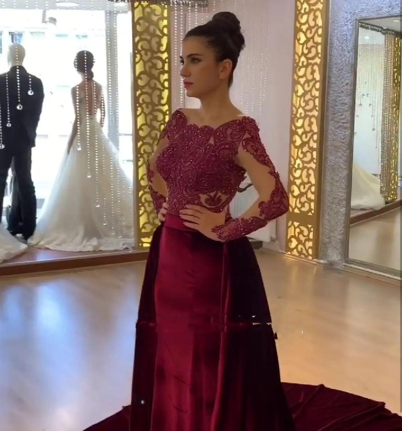 Вечернее платье 2019 вечернее русалки для женщин кружевное с длинным рукавом