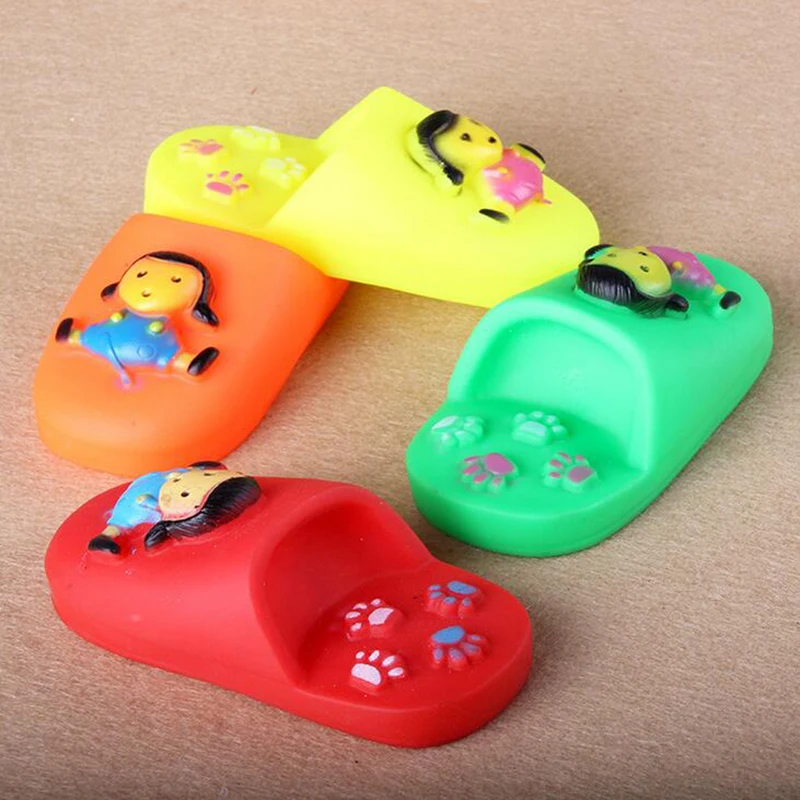 

Dog Toys Rubber Shoes Slipper Squeak Toys Cute Girl Pattern Pet Supplies Pets Healthy Funny Dog Chew Toys