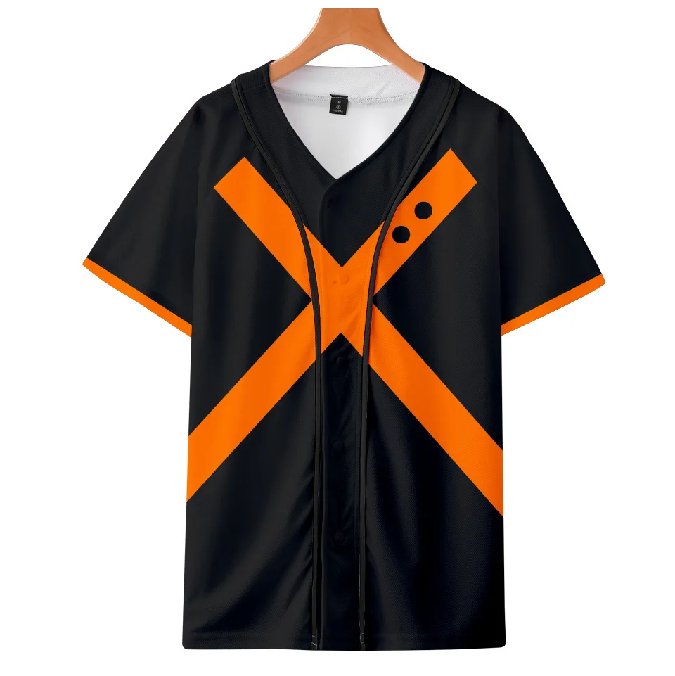 

My Hero Academy T shirt Print Women/Men Baseball TShirt No boku Hero Academia Cosplay Costume Bakugou MHA summer jacket beach