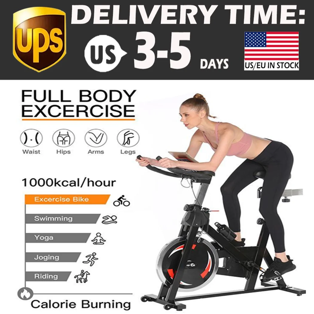 275 lbs. (125 kg.) Carbon Steel Indoor Exercise Bicycle Fitness Cycling Bike 38.2 x 18.1 x 44.9-47.6Adjustable inch