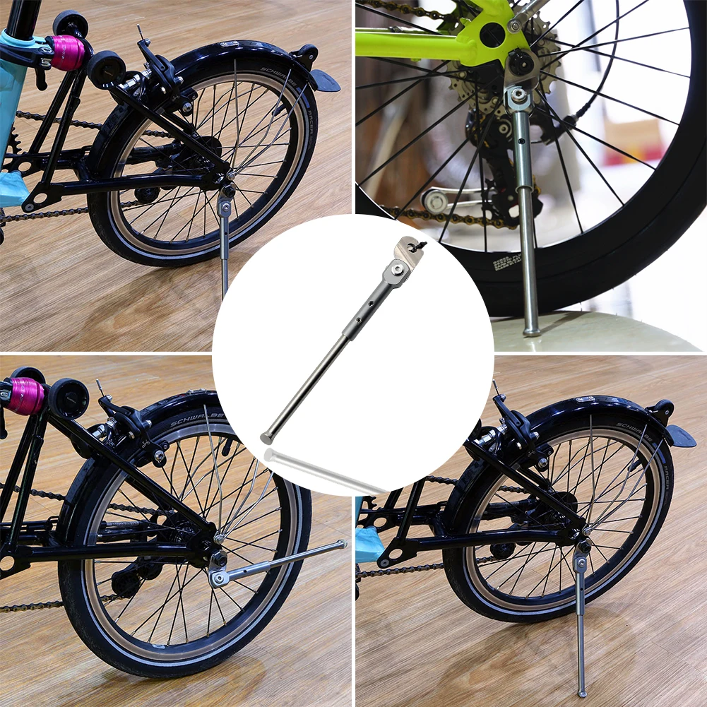 Side Support Parking Folding Bike Bracket Titanium Alloy Vintage 250mm Durable Bicycle Kickstand Ultralight Tools For Brompton