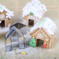 w3ja 3pcs christmas gingerbread house biscuit cutter set stainless steel cookie mould
