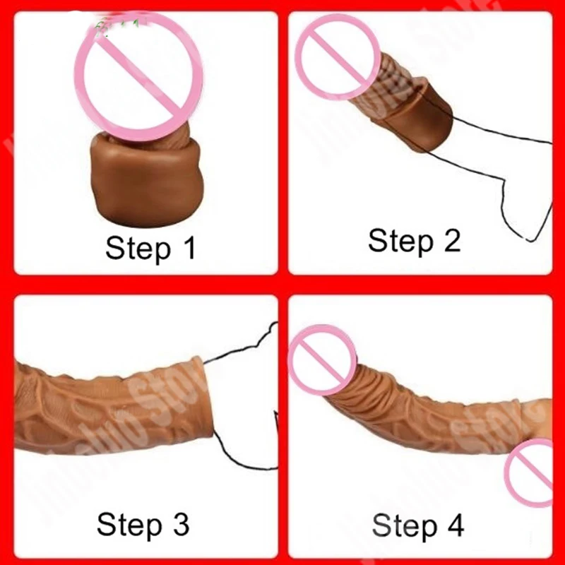 Реалистичные удлинители для пениса насадки страпонов интимные игрушки мужчин