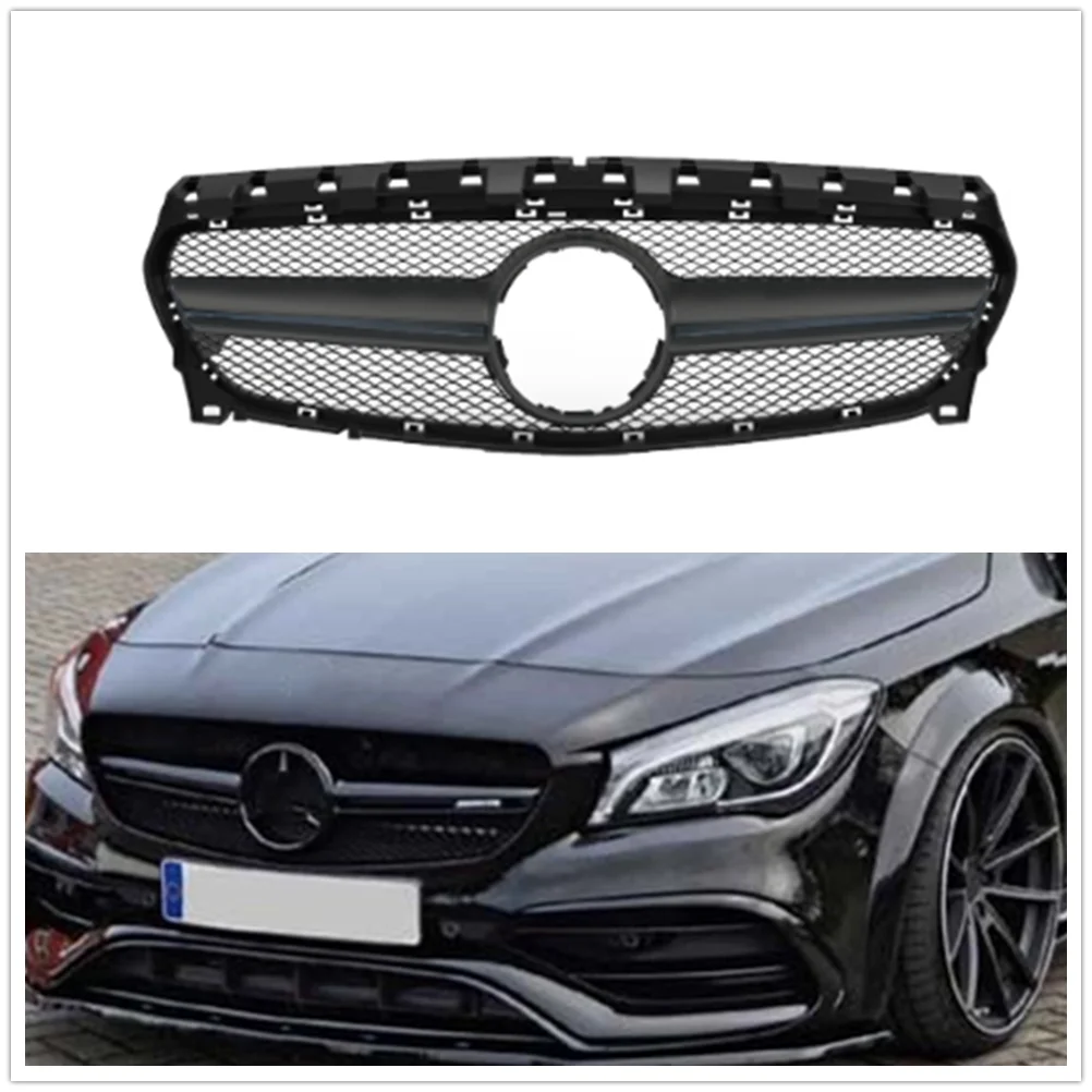 

AMG Style Front Grille Grill For Mercedes-Benz CLA Class W117 2017-2018 CLA200 CLA250 CLA45 Black Upper Bumper Hood Mesh Grid