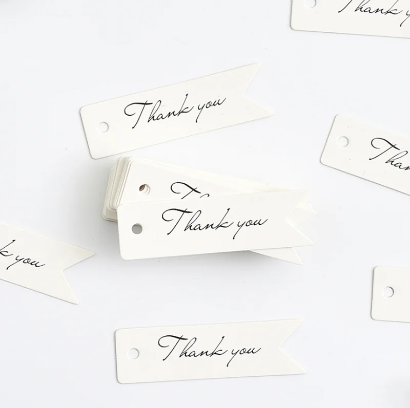100 шт./лот бирки для упаковки ручной работы из крафт бумаги благодарим Вас
