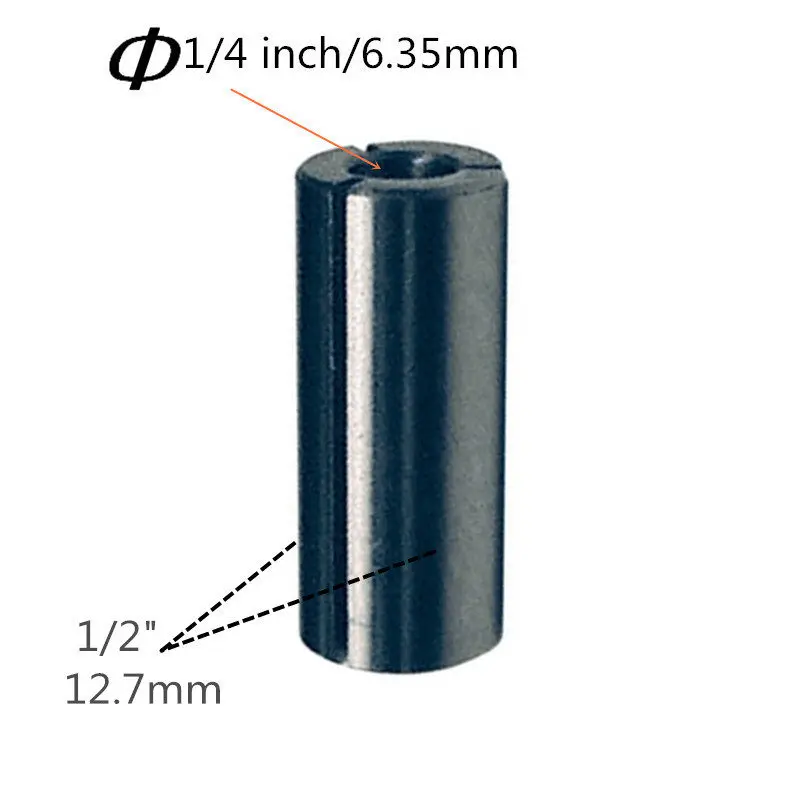 Цанга 1/" 1/4" 3/" 6 мм 8 мм 10 мм 12,7 мм 12 мм для BOSCH GOF1200A GOF1200 GOF1300CE GOF1300ACE GOF2000CE GOF1400CE GOF1600CE - Цвет: 12.7-6.35mm 1pcs