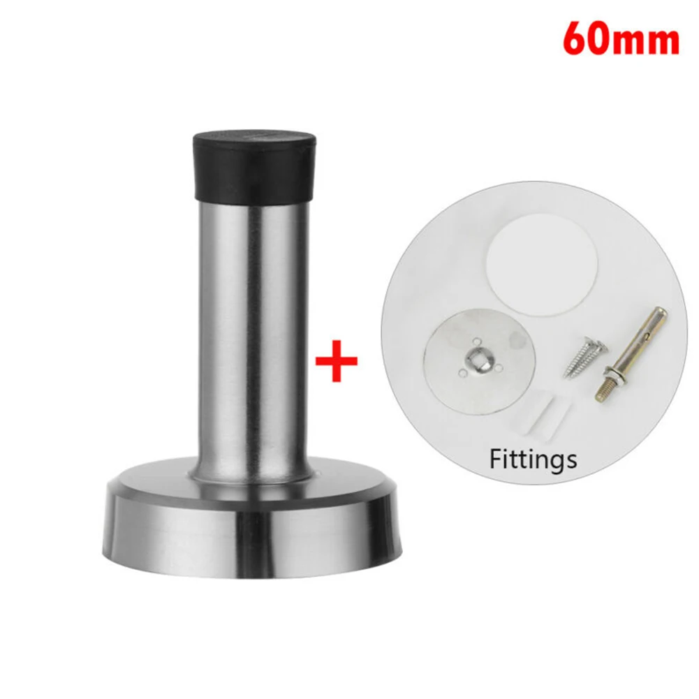 

Stainless Steel Doors Stops Wall mounted Buffer Stop Holder Door Stopper Rubber Catch Durable High Quality New