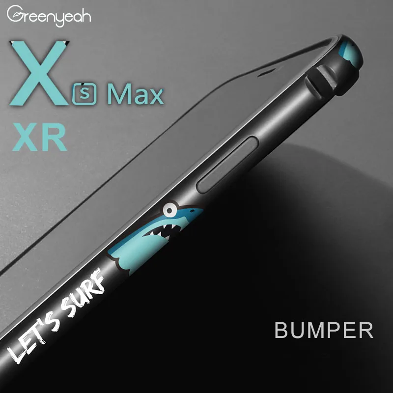 Металлический телефонный бампер Shark для iPhone XR X XS телефонные чехлы Max чехол с