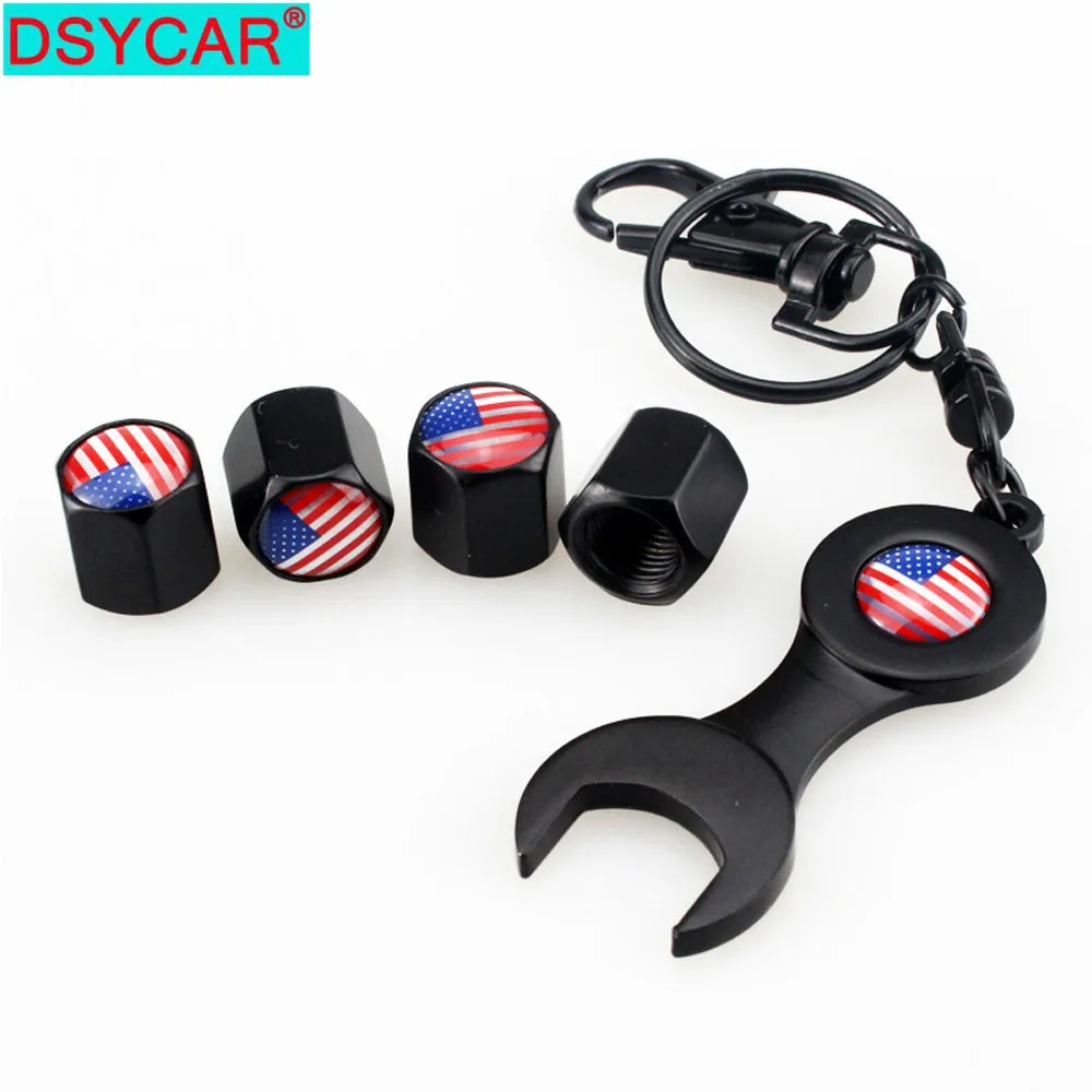 DSYCAR 4 шт./компл. классический флаг США Противоугонная хромированная