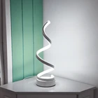 Современная светодиодная спиральная настольная лампа, прикроватный акриловый Железный изогнутый светильник для гостиной, спальни, украшение с европейской вилкой