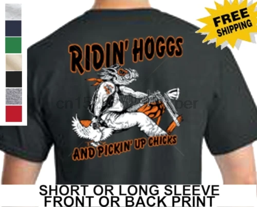 Байкер для верховой езды Hogs Pickin цыплят мотоцикл с коротким или футболка длинным