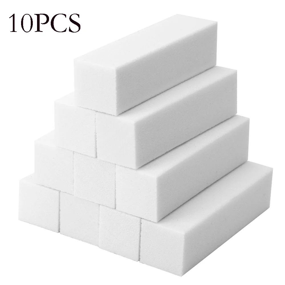 10PCS WHITE 10 шт губки для ногтей для УФ-геля Белый пилочка для ногтей буферный блок маникюрный лак шлифовальный буфер для ногтей цветной буферный блок - Цвет: 10PCS WHITE