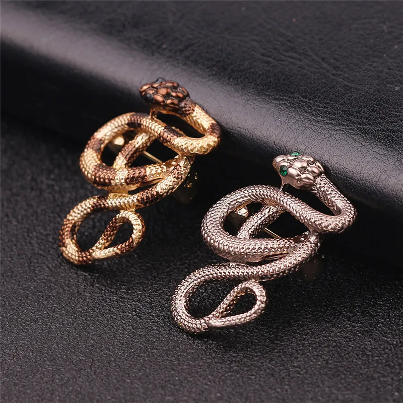 Броши со змеями для мужчин Металл кобра штифт аксессуары безопасные булавки