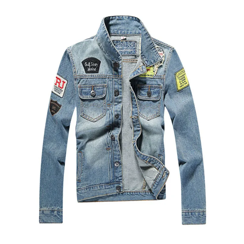 На каждый день с принтом в виде букв из хлопка зимняя куртка бомбер джинсовая для