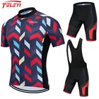 2021, черные комплекты велосипедных Джерси Teleyi, красная велосипедная одежда с коротким рукавом, велосипедная майка, велосипедная Джерси, шорты с нагрудником