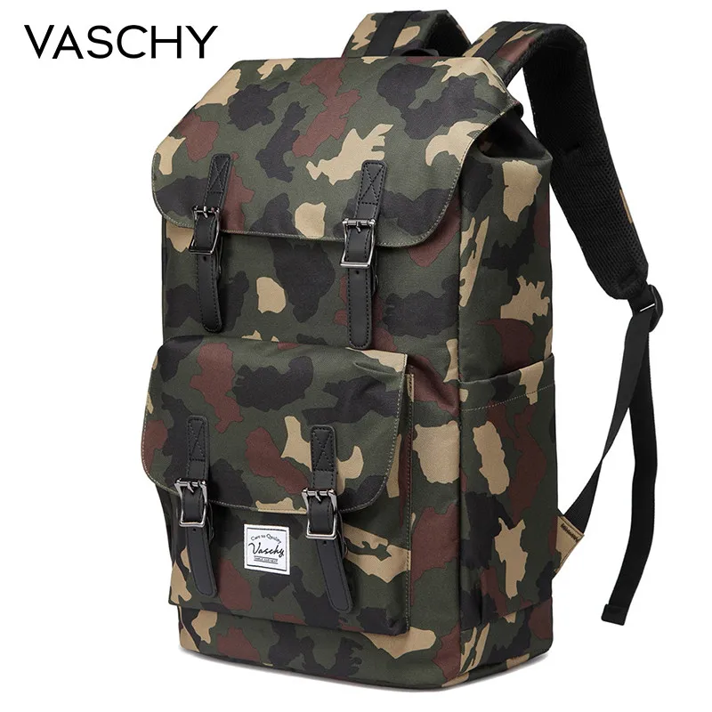 VASCHY Casual Waterproof Backpack Rucksack with Drawstring C