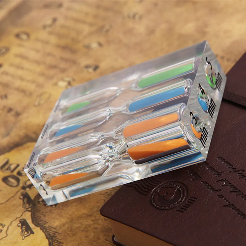 Миниатюрные акриловые песочные часы 3/4/5 мин для детей разноцветные домашний