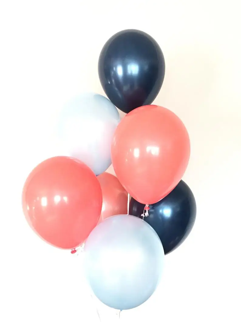 7 шт. 12 дюймов розовое золото из белого латекса воздушные шары коралловый темно