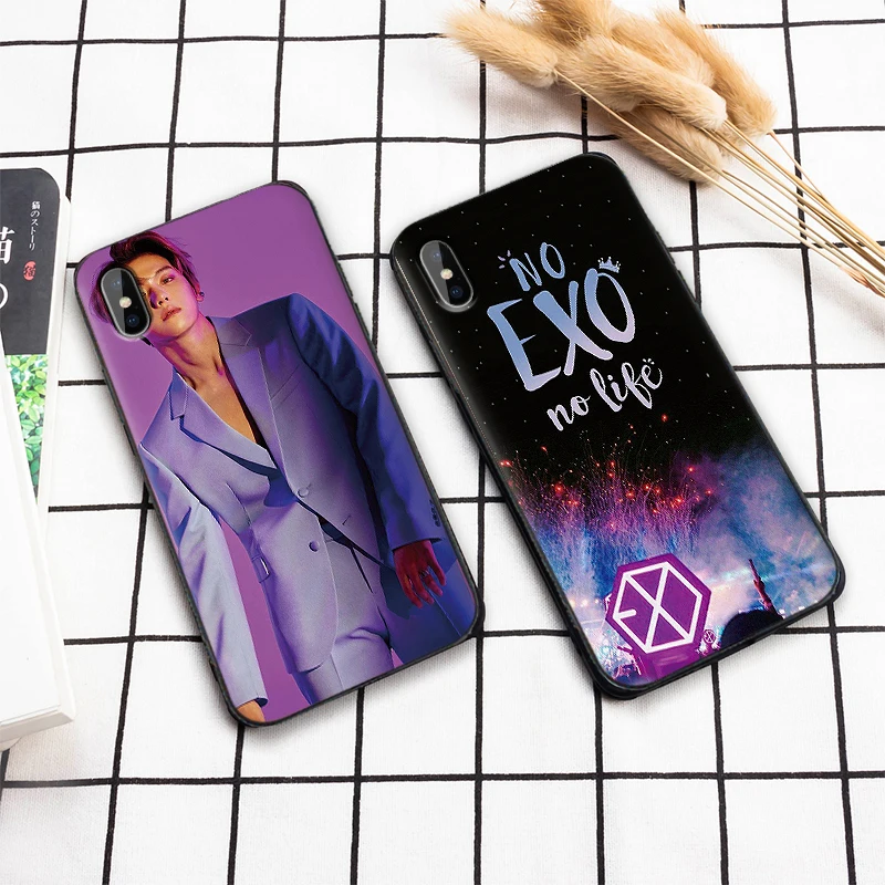 Мальчик группа EXO мягкий TPU чехол для Apple IPhone X XR XS Макс 5 5S 5C SE 6 S 7 8 Plus ipod touch