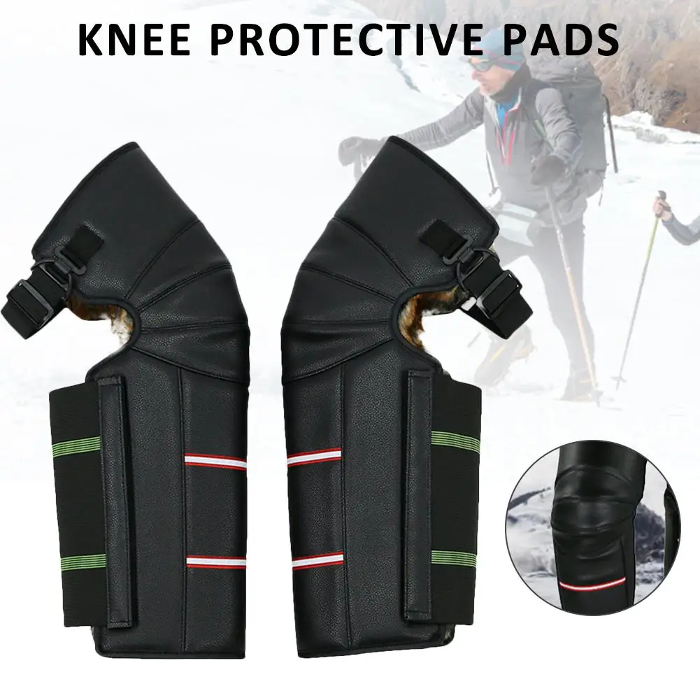 

1Pair Winter Motorcycle Knee Pads Warm Windproof Knee Protector With Elastic Strap Waterproof Warmer For Men And Women