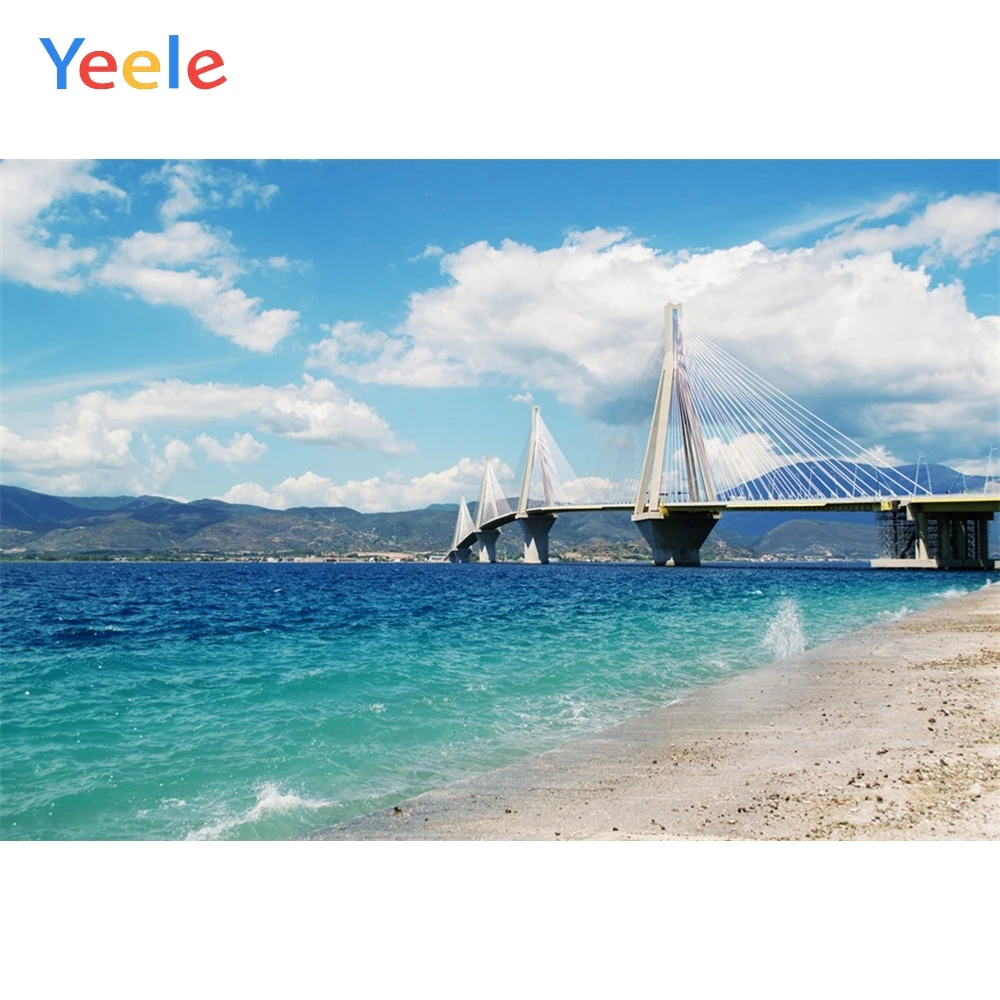 Виниловый летний фон для праздничной фотосъемки с изображением пляжа океана