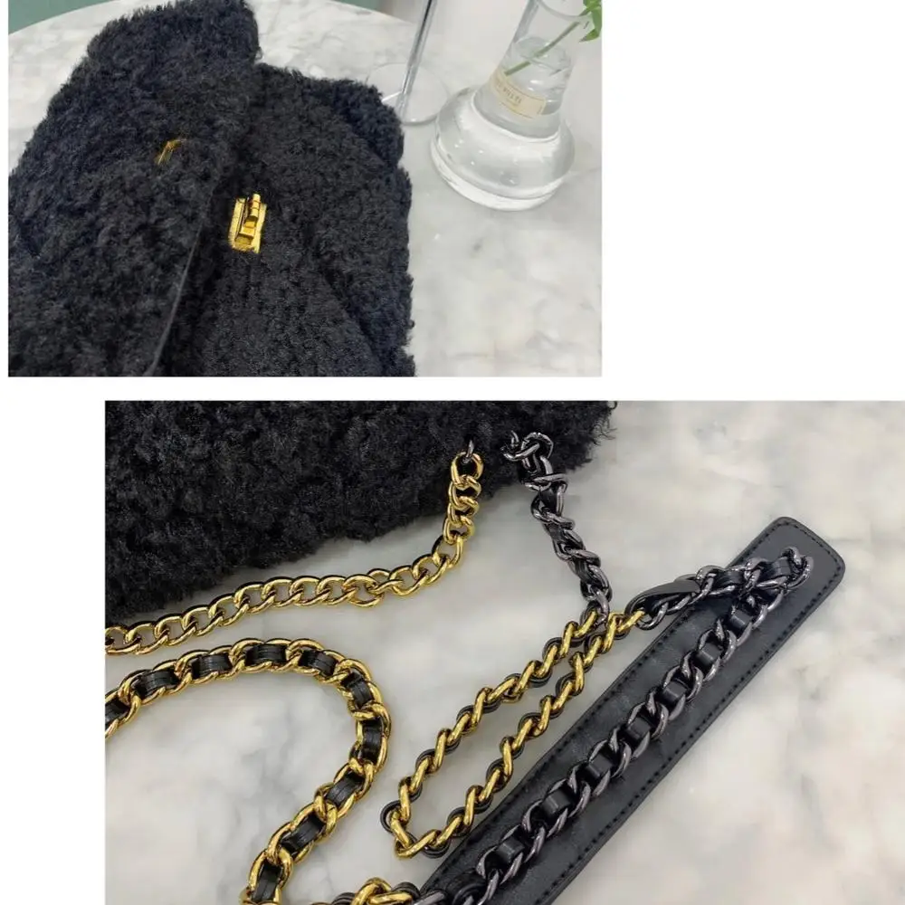 

Fashion Shoulder Bag Women Travel Bag Real Fur Quilted Bag Female Luxury Handbags Women Bags Designer Sac A Main Femme