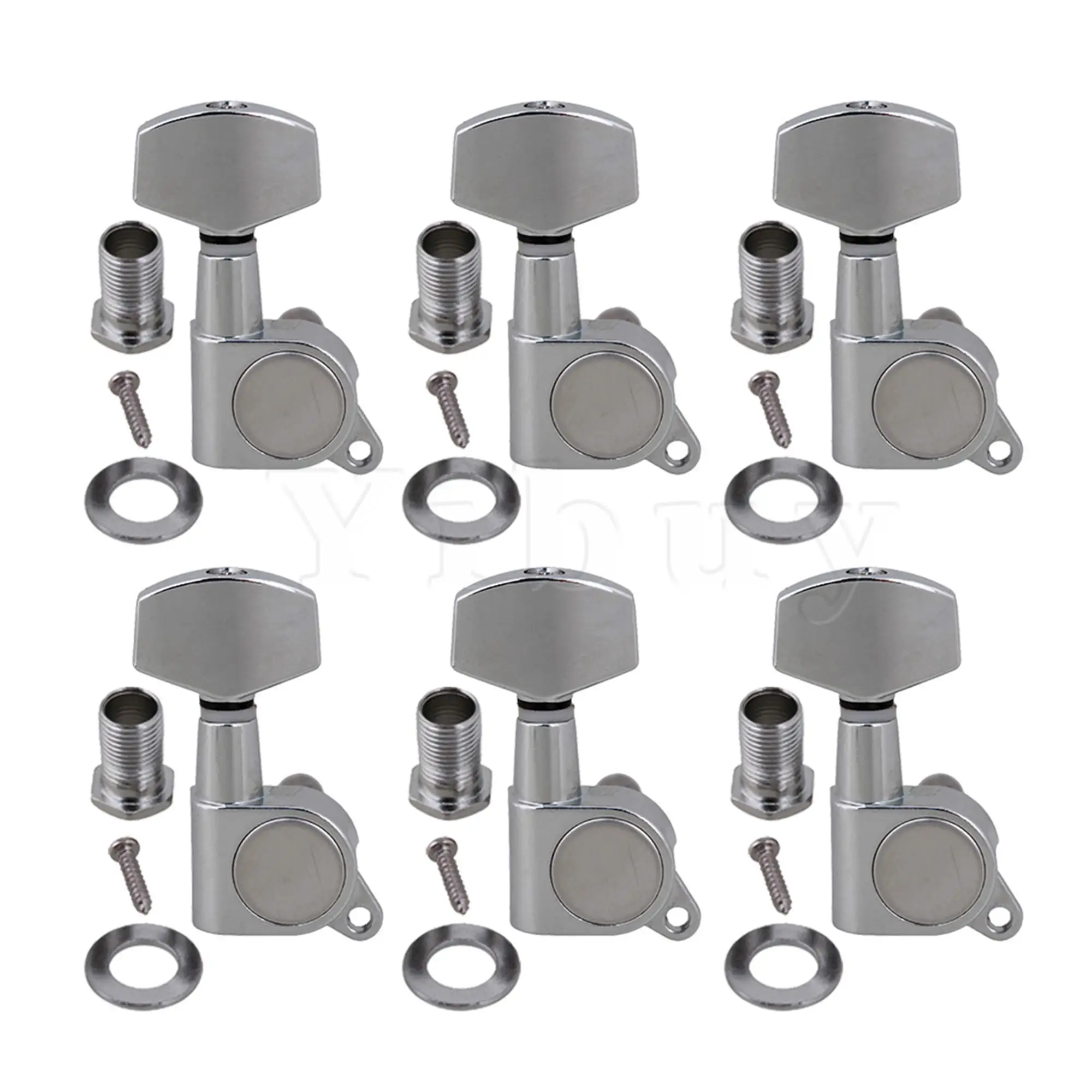 

Yibuy 6 Right chrome machine heads for Electric & Acoustic guitars