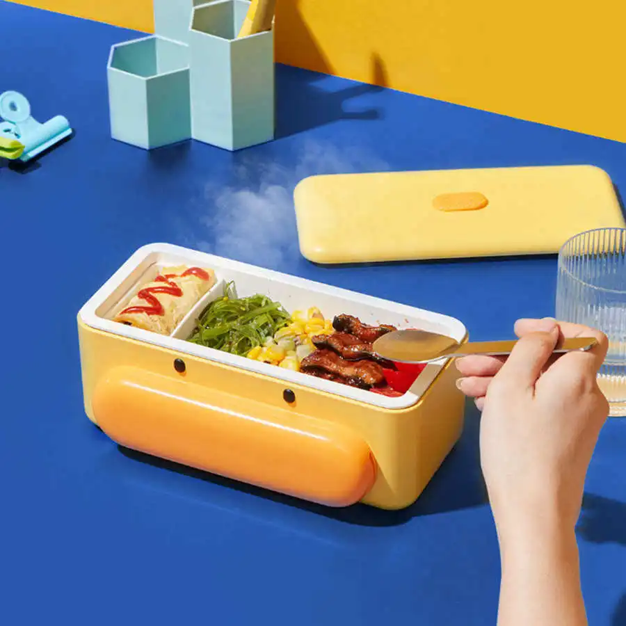 

Ланч-бокс с электрическим подогревом, портативный контейнер для разогрева еды, ланча, риса, для дома и офиса, для школьных бенто ящиков, вилк...