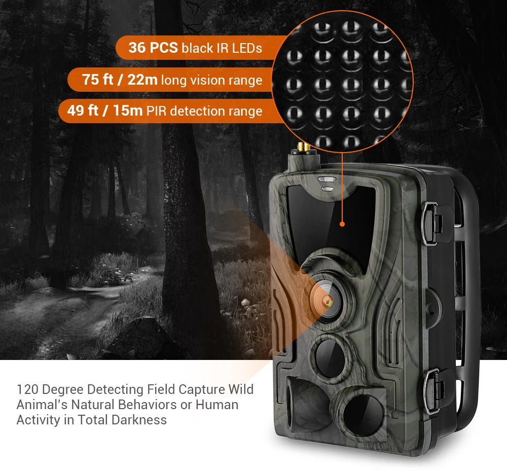 HC-801LTE 4G многофункциональная водонепроницаемая охотничья камера 16MP 64GB отслеживающая камера IP65 ловушка 0,3 MMS/SMS/SMTP/FTP полевая камера