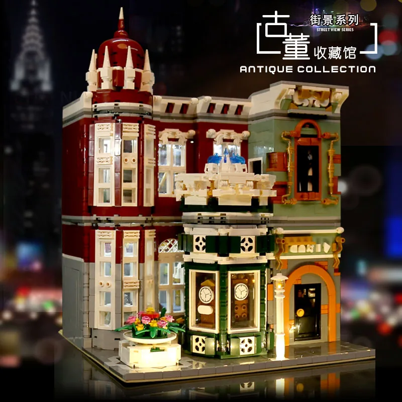 

Mould King MOC 16005 3050Pcs Street View Building 10185 Green Grocer Led Light Model Building Blocks Kids Christmas Toys 15008