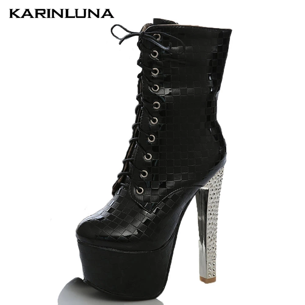 Женская обувь на высоком каблуке Сезон осень зима Большие размеры 33 40 Модные