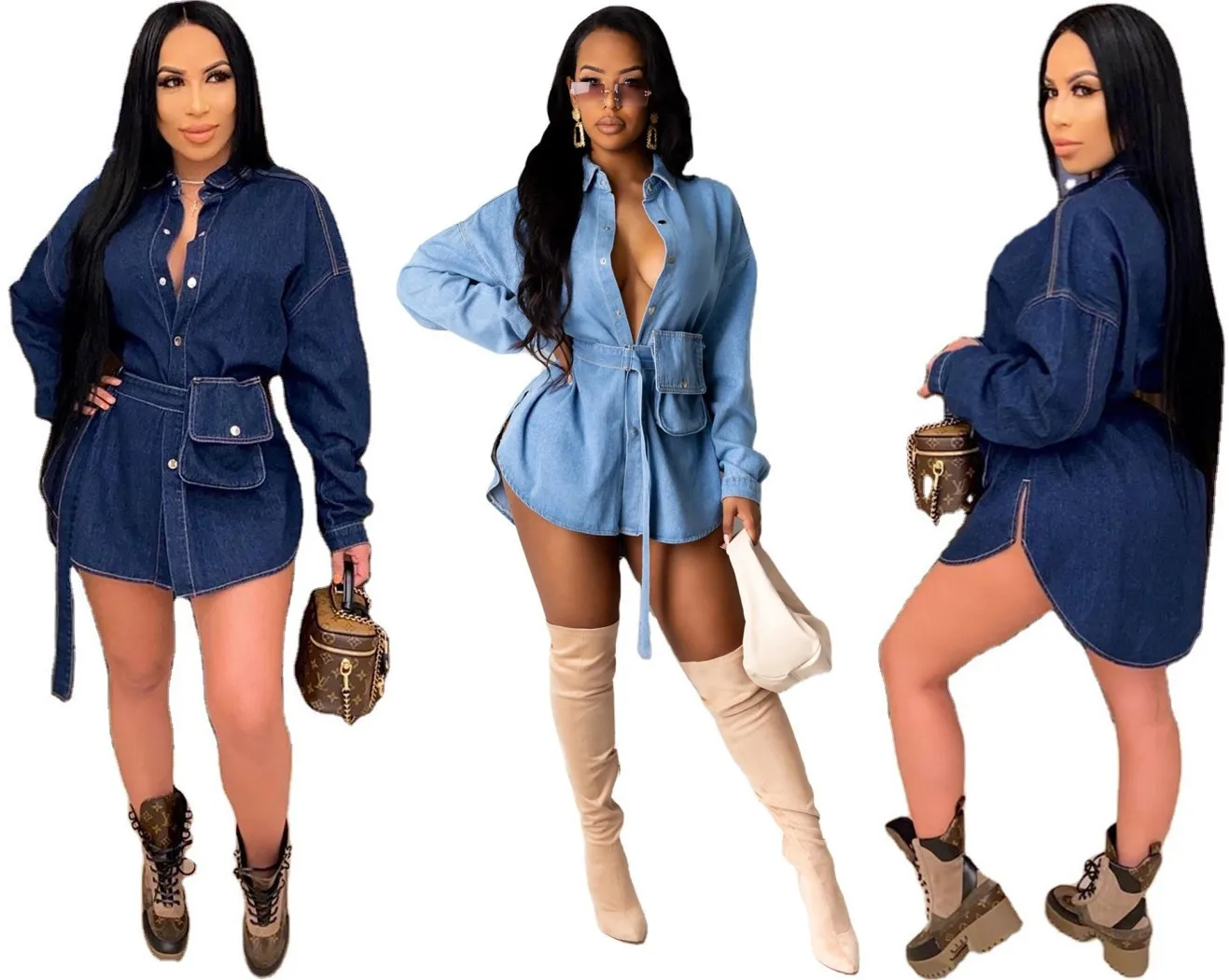

2020 Woman Jeans Dress Sexy Fashion Newest Office Lady
