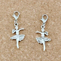 20 pcs ballet dancer girl alloy charms bead with lobster clasp fit charm bracelet 14 5x41 5mm diy jewelry a 344b