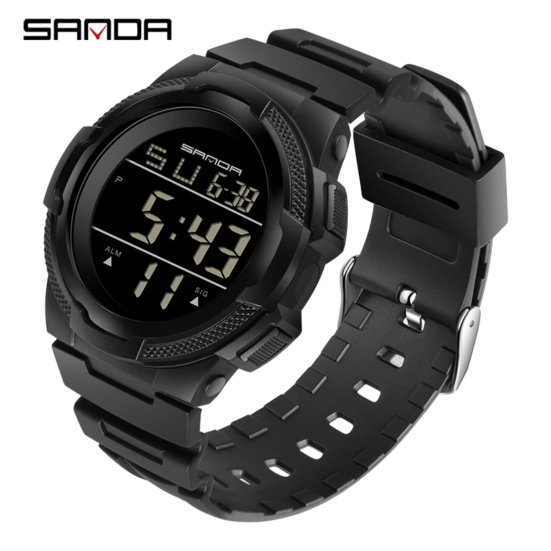 SANDA Men Military Watch LED Outdoor Sport Watch Waterproof Digital Watches Clock Multifunction Wristwatch Relogio Masculino