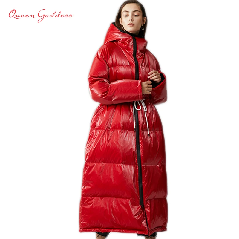 

Куртка женская зимняя на белом утином пуху, водонепроницаемая, с капюшоном