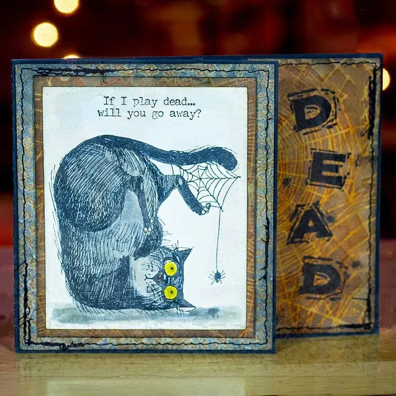 Прозрачный силиконовый штамп/печать для изготовления кота Хэллоуина черного