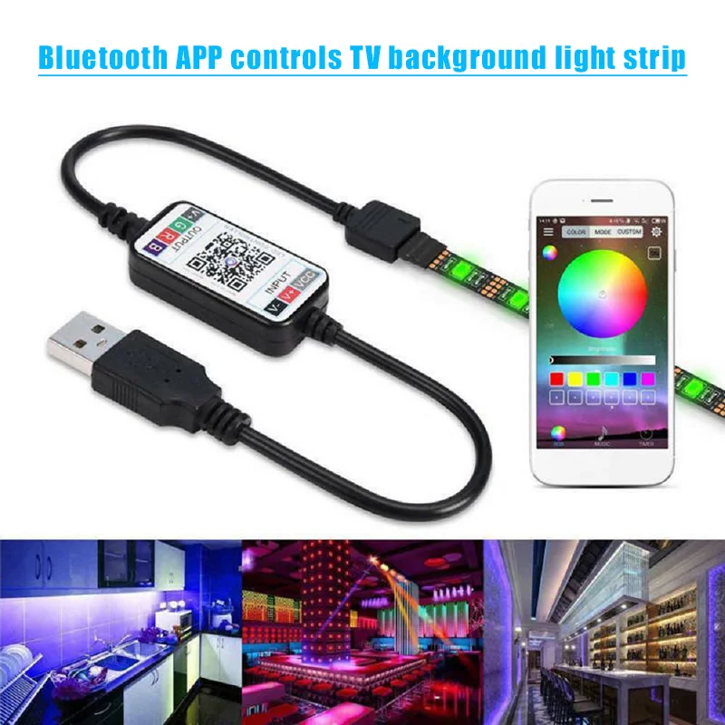 

HOT Multicolor LED Strip Light Bluetooth APP Control USB TV Background Wall Light Strip 5V RGB Waterproof Strip Lights
