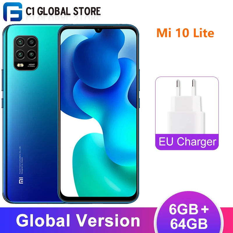Глобальная версия Xiaomi Mi 10 Lite 5G мобильный телефон 6 Гб 64 Snapdragon 76 AI распознавания лиц