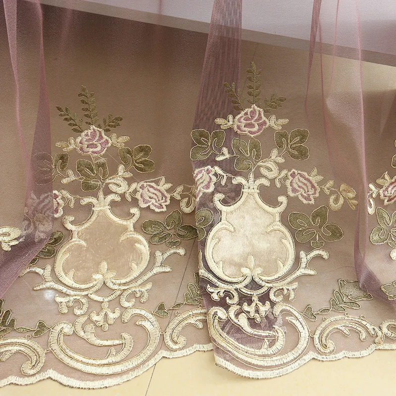 

High-end Curtains for Living Room Bedroom Italian Velvet Embroidered Curtains Purple Wedding Room Home Decoration Accessories