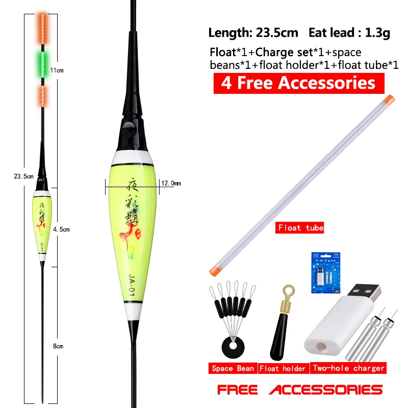 Electric Fishing Float+Gift Accessories Composite Nano Buoy Shallow Water Luminous Bobber River Lake Tool Tackle | Спорт и