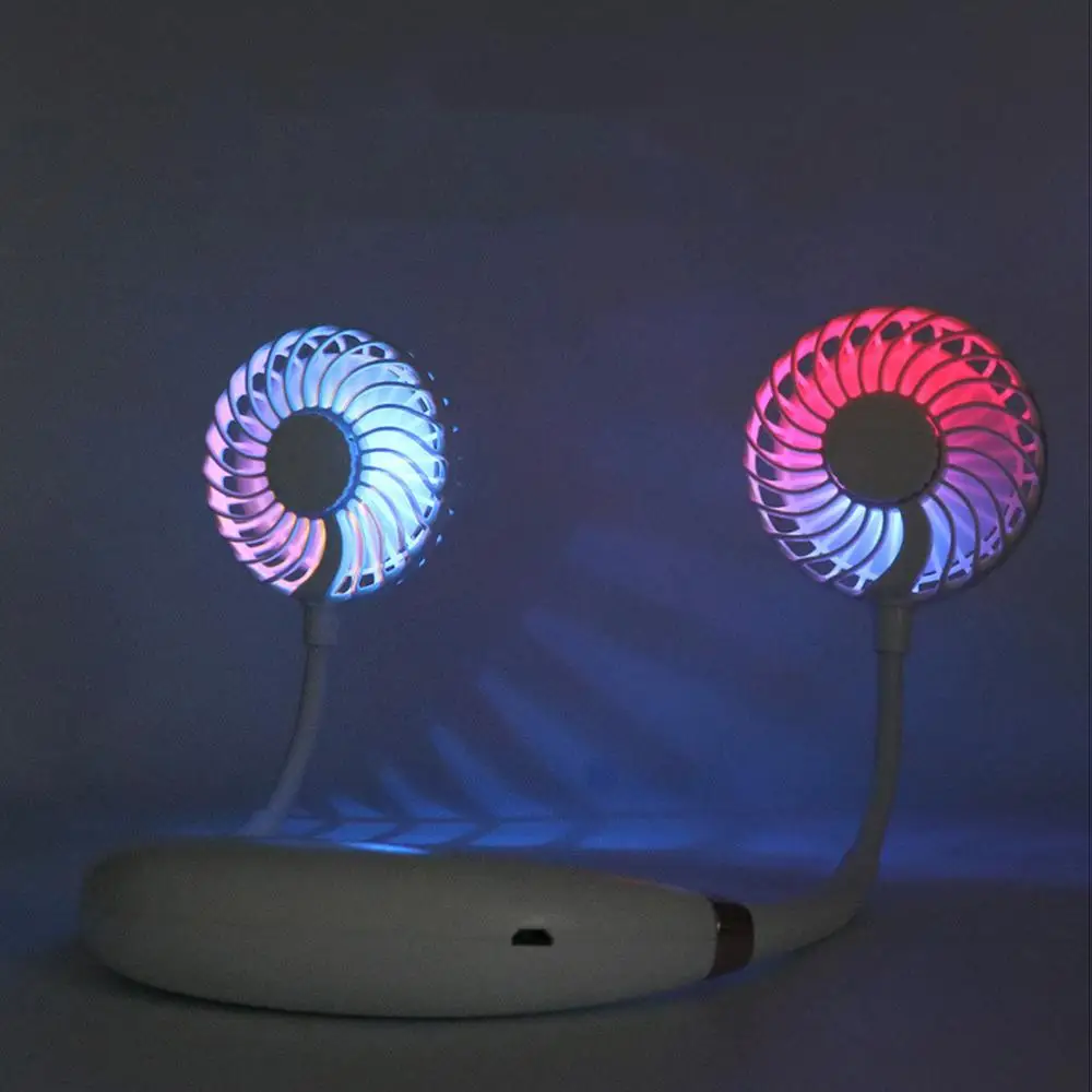 

Neck Massager Fan Hanging Neck Fan Portable 1200mAh Rechargeable Cooling Fan Cooler Hand Free Personal Neckband Massage Fans