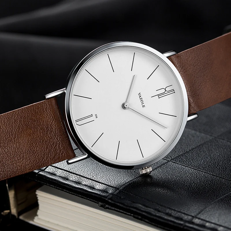 Relojes Para Hombre YAZOLE модные мужские часы брендовые роскошные наручные с кожаным