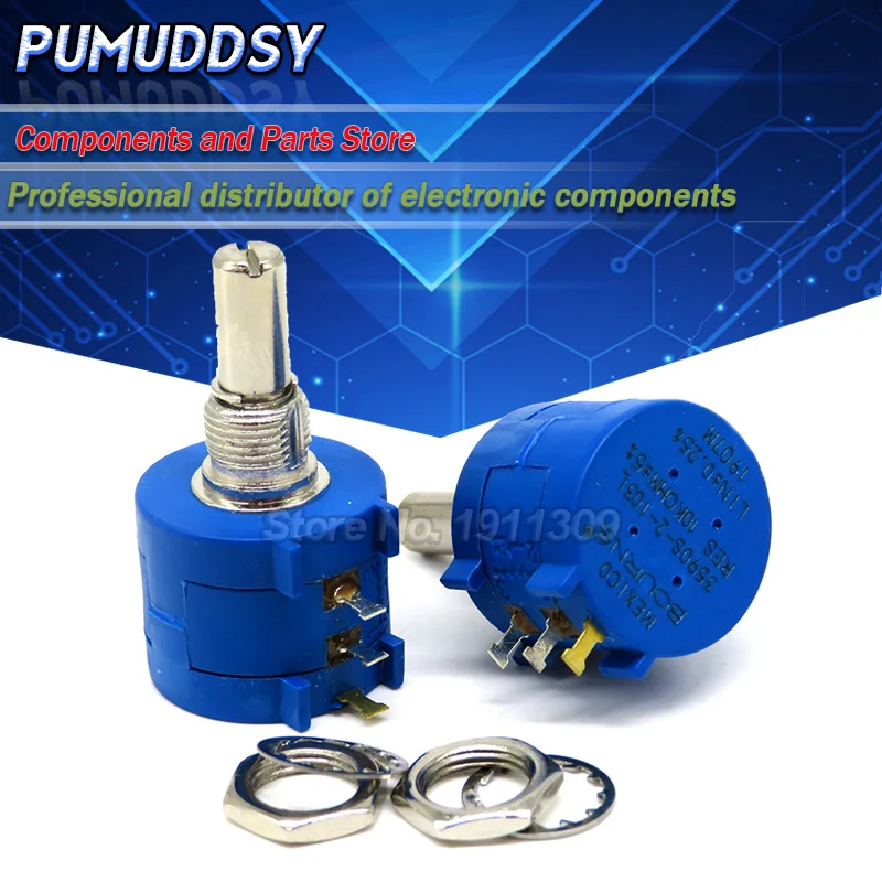 1 шт. прецизионный многооборотный потенциометр 3590S 2 101L 100ohm 101 10 колец регулируемый