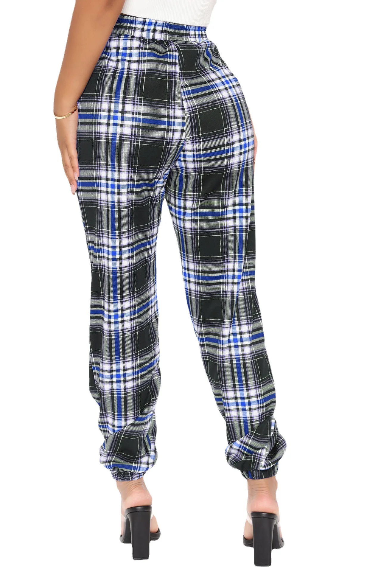 

Personalized Fashion Check Harem Pants Ladies Casual Pants High Waist Pants 2021 New
