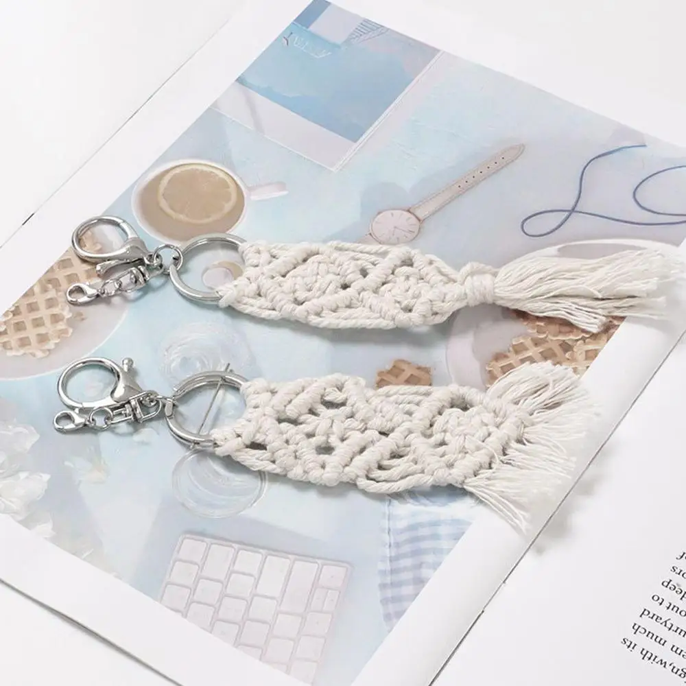 Новый Винтажный хлопковый брелок с кисточками для ключей держатель поясной