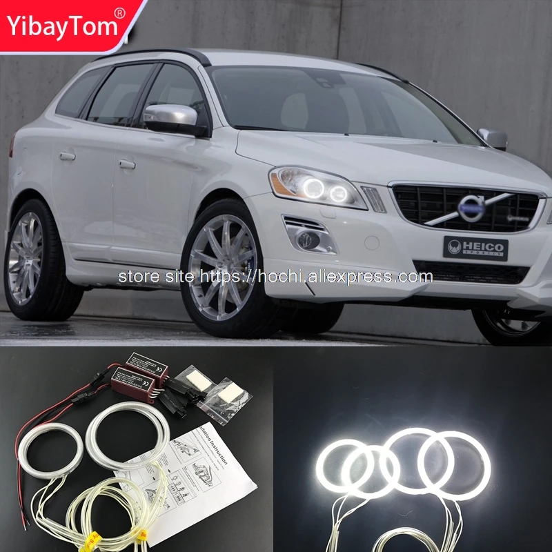 

YibayTom Excellent CCFL Angel Eyes Kit Ultra bright headlight illumination for Volvo XC60 S60 09 10 11 2012 2013 with projector